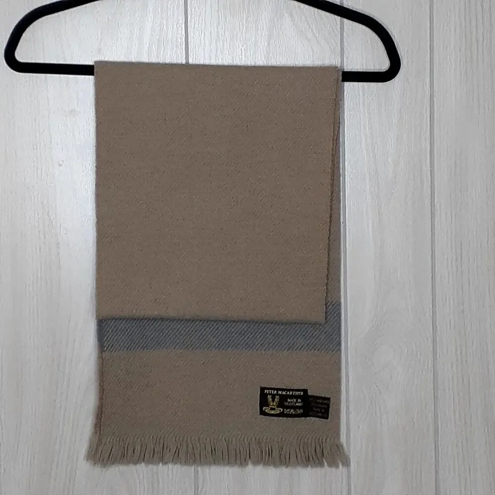 Peter Macarthur Lambswool & Angora Scarf 59 x 10.75 Made in Scotland